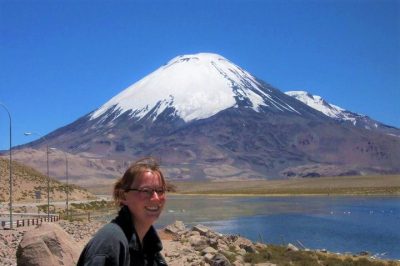 Turista en Parque nacional Lauca